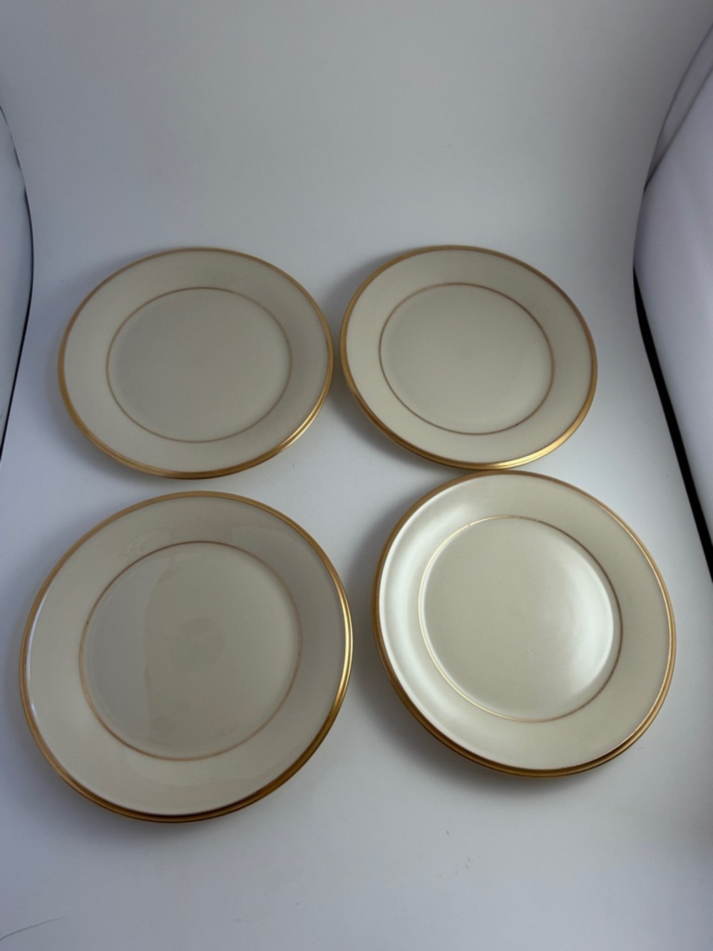 Lenox Eternal Bread Butter Plates 6 3/8” Gold Trim Ivory made in USA set of 4